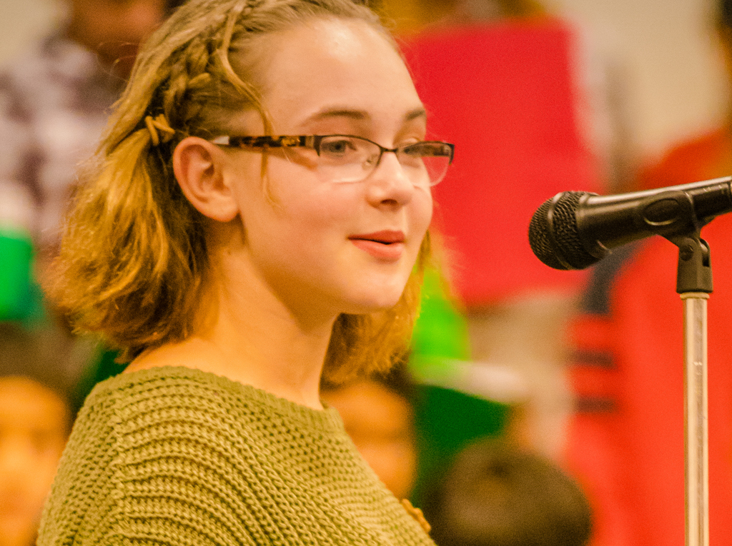 Private Middle School Somerset NJ | Preparatory School Near New Jersey | Student at Microphone